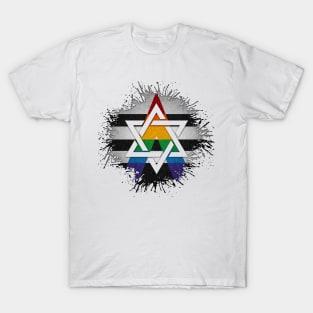 Paint Splatter LGBT Ally Pride Star of David Symbol T-Shirt